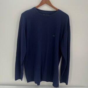 Texas Standard Men Size XXL 2XL Navy Blue Barbed Wire Logo Long Sleeve T-Shirt